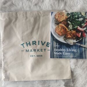 Cream Tote Bag & Healthy Cookbook